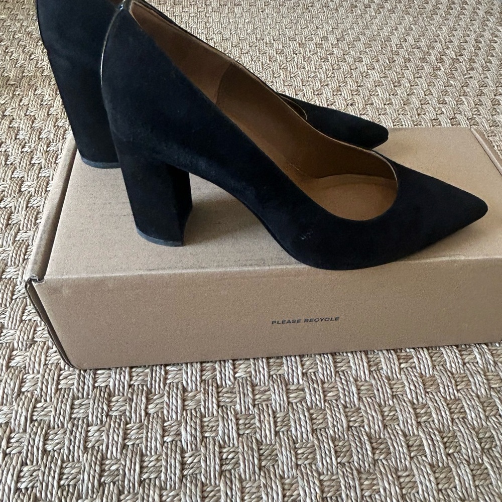Margaux Black Suede Heels - Picture 4 of 5